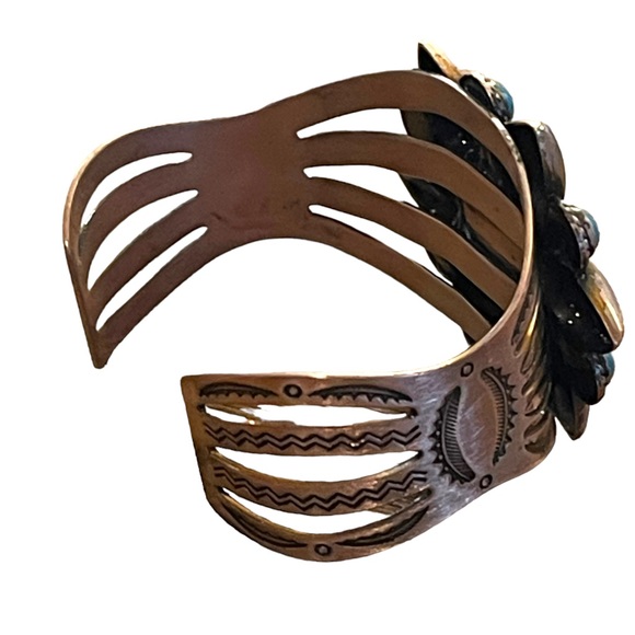 Vintage Bell Trading Post Native Southwestern Copper turquoise Bangle bracelet - Picture 7 of 7